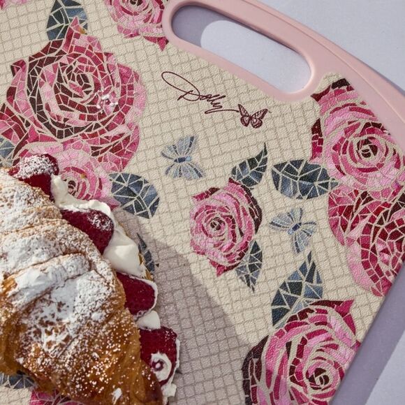 Dolly Parton Rose Pattern Cutting Board - Picture 8 of 15